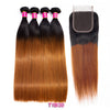 TODAY ONLY Straight Hair Bundles With Closure Ombre Bundles With Closure Blonde Peruvian Hair Bundles With Closure Remy 1b/27