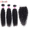 Sweetie Indian Hair Bundles with Closure Afo Kinky Curly Human Hair Weave Bundle 3 Bundles with Lace Closure Non-remy