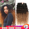 Deep Wave Bundles Mongolian Hair 3 4 Bundles Ombre Deep Curly Bundles T1B 4 27 Honey Blonde Human Hair Weave Curly Hair Weaving