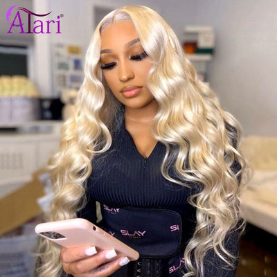 Purple Colored Human Hair Wig Blonde Wig 13X6 Lace Front Wig Peruvian Virgin Hair Transparent Lace Wigs Body Wave Lace Front Wig