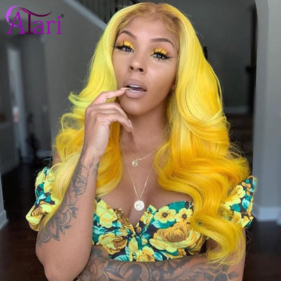 Purple Colored Human Hair Wig Blonde Wig 13X6 Lace Front Wig Peruvian Virgin Hair Transparent Lace Wigs Body Wave Lace Front Wig