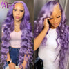 Purple Colored Human Hair Wig Blonde Wig 13X6 Lace Front Wig Peruvian Virgin Hair Transparent Lace Wigs Body Wave Lace Front Wig