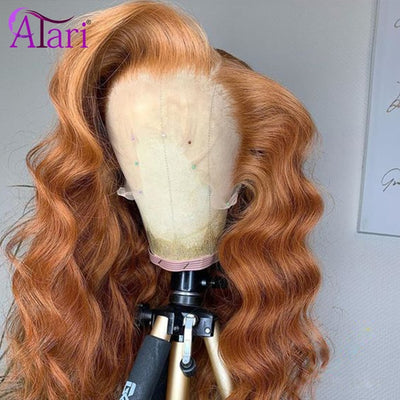 Highlight Ombre Wig Transparent Lace Wigs Body Wave Lace Front Wig Indian Virgin Hair Wavy Wigs For Black Women Pre Plucked