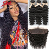 Sleek Deep Wave Brazilian Hair Bundles Human Hair Extension 3 Bundles With Frontal Closure Wave Bundles With Frontal Closure