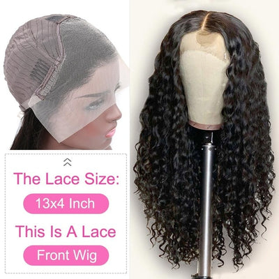 YYong 4X4 Lace Closure & 13x4 Lace Front Human Hair Wig With Baby Hair Remy Indian Deep Wave 30 32inch Lace Front Wigs For Women