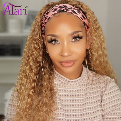 Indian Water Wave Headband Wig Human Hair Wigs Curly Hair Full Machine Made Wigs For Black Women 180% Glueless Colored Wigs